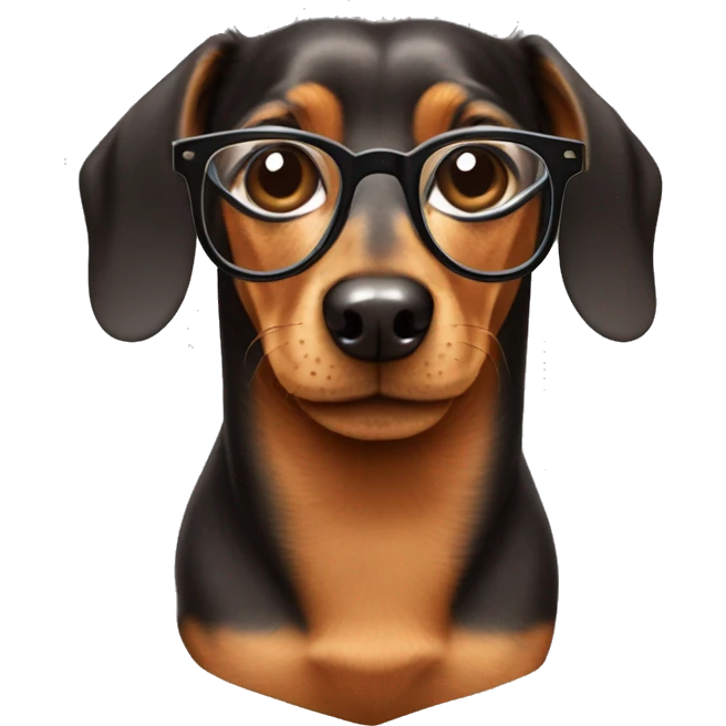 Dachshund wearing glasses  emoji