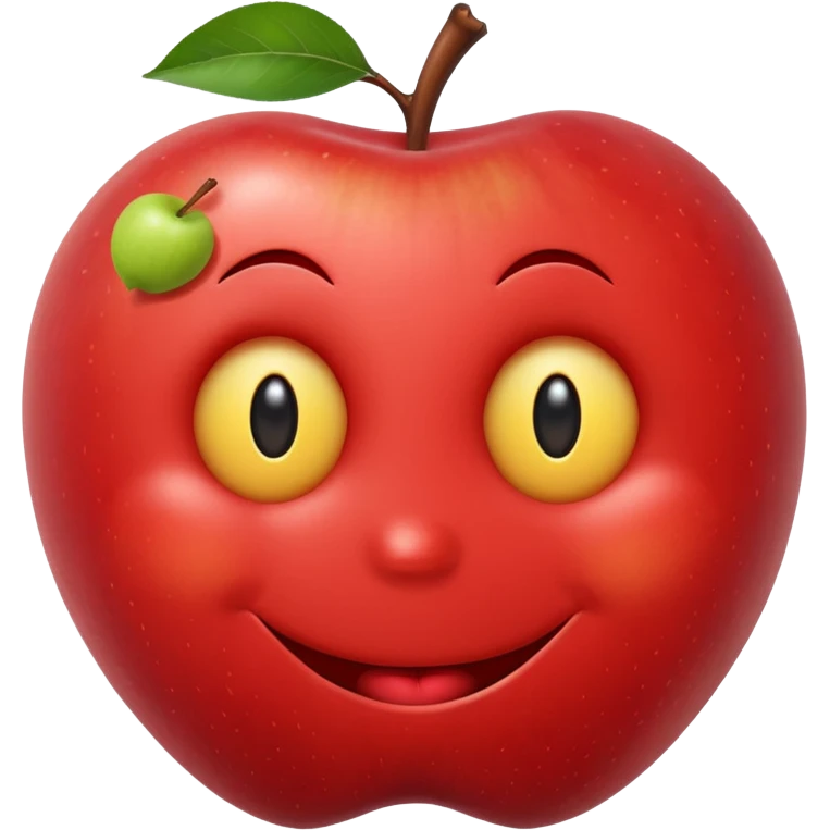 Smiley face with apples as eyes emoji