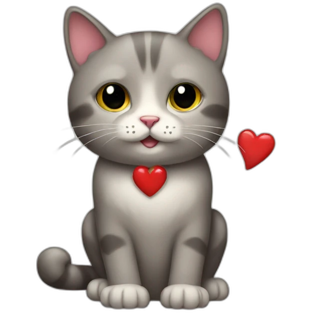 Cat with heart emoji