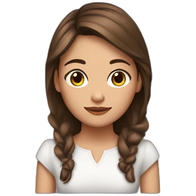 Fille peau claire brune emoji