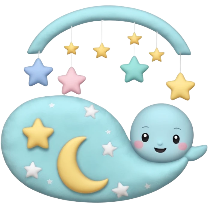 baby Hanging mobile with stars and moon emoji