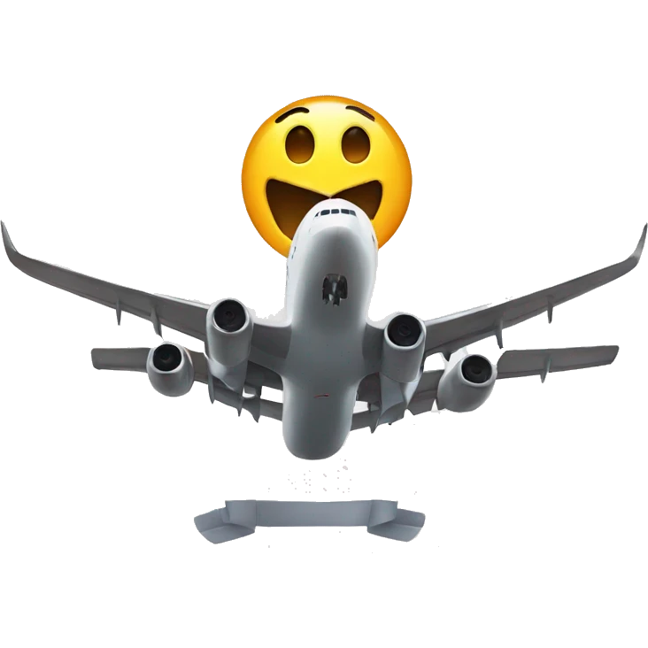 shocked emoji airplane emoji