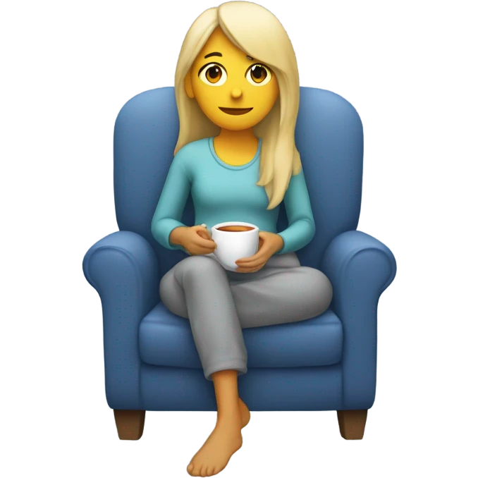 Girl with heating pad and tea  emoji