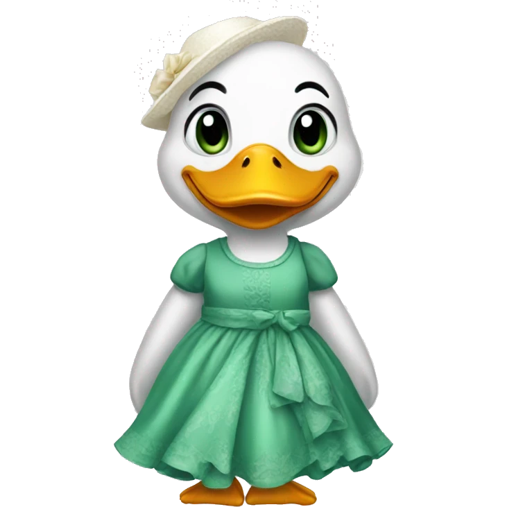 a duck with dress  emoji