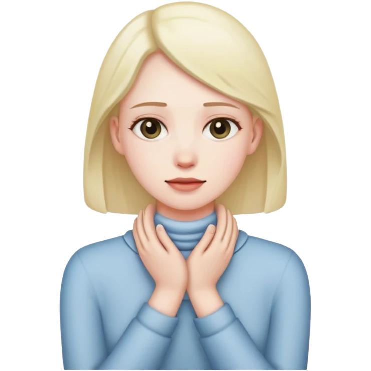 person holding hands around their neck emoji