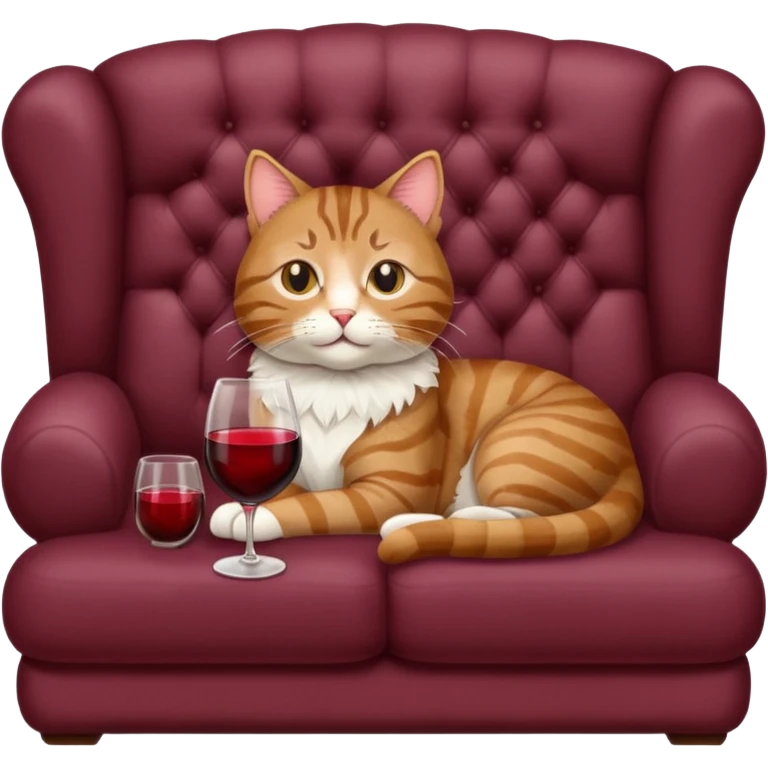 Cats On A Couch With Wine emoji