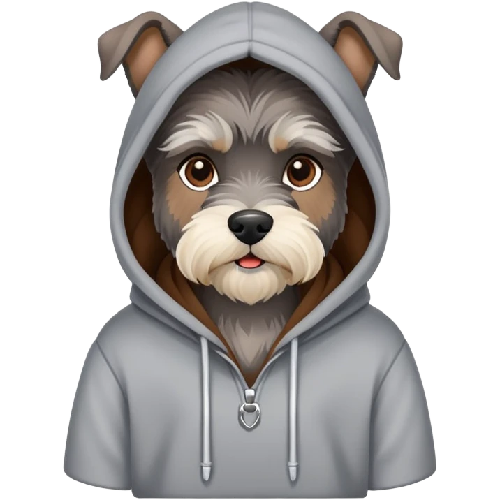 Dog schnauzer with a hoodie  emoji