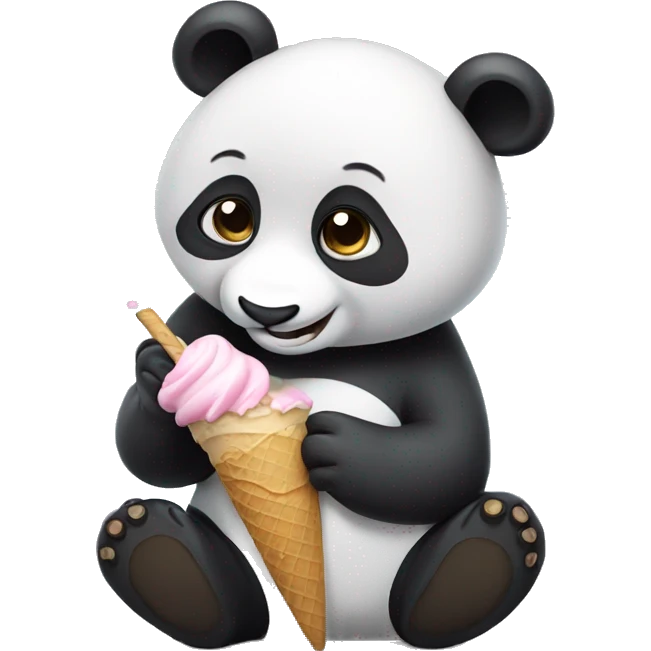 Panda eating ice cream emoji