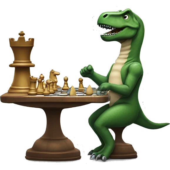 a trex playing chess emoji