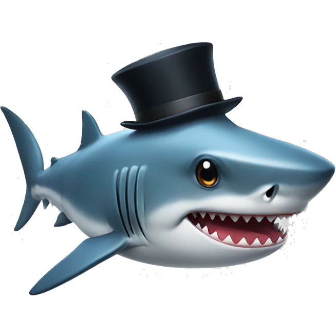 shark with tophat emoji