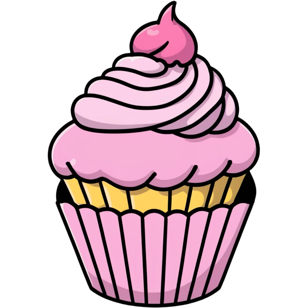 cupcake with pink icing emoji