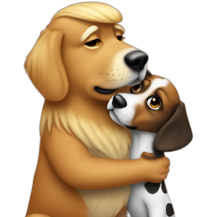 trump kissing a dog emoji
