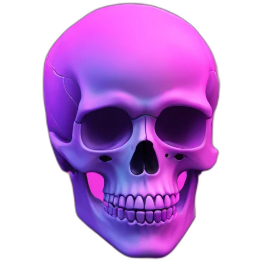 skull neon vaporwave emoji