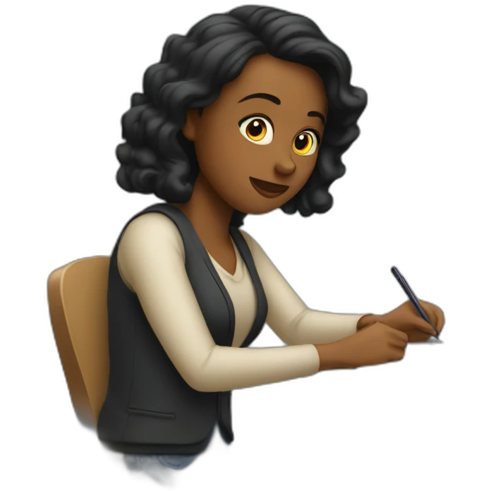 me female writing thesis emoji