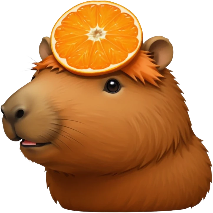 capybara with orange on head emoji