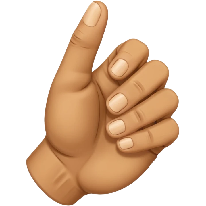Create an emoji of a right hand. The thumb and middle finger of the right hand are pressed together, with the index finger positioned between them. The remaining fingers are curled into a fist. Add motion lines around the emoji to indicate a downward hand movement. emoji