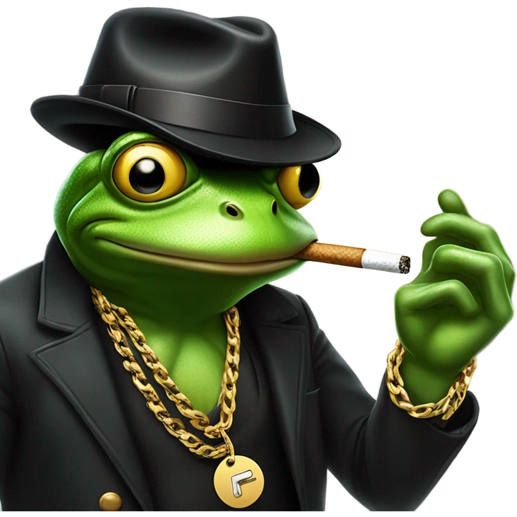 Frog meme mixed with gangster  emoji