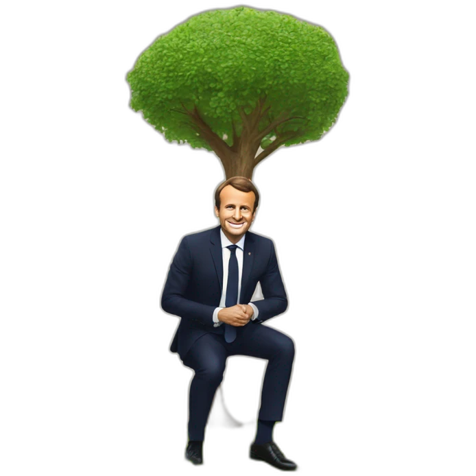 emanuel macron qui plante un arbre dans la terre emoji