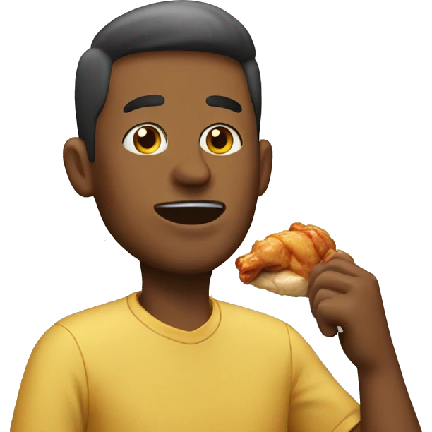 man eating chicken emoji