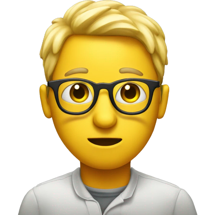 Regular yellow emoji with glasses and one eye twitching  emoji