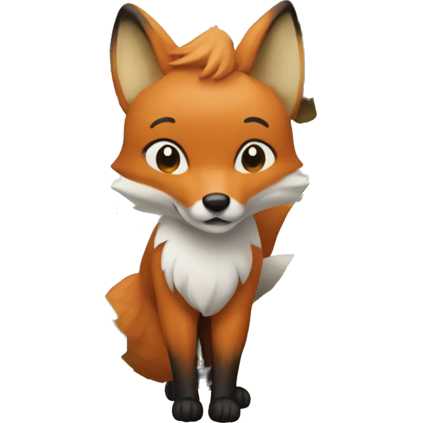 Fox and pine trees emoji