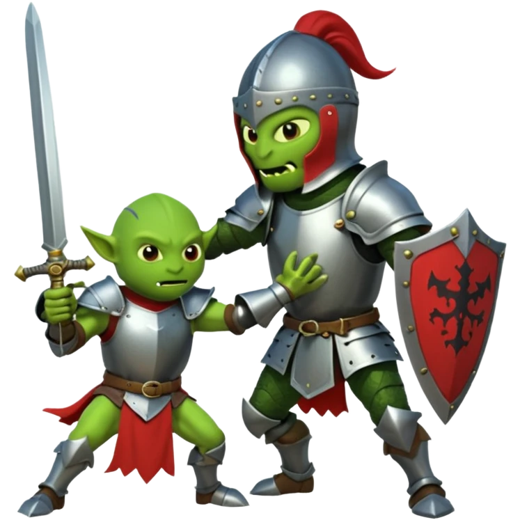 Knight fight against a goblin emoji