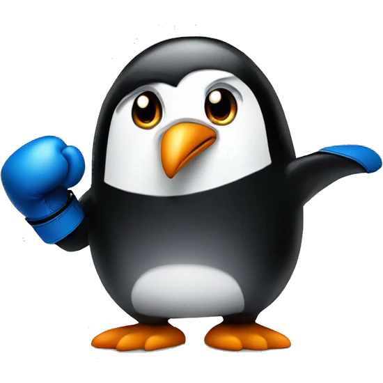 a menacing penguin with boxing gloves emoji