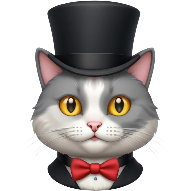A cat with a top hat emoji