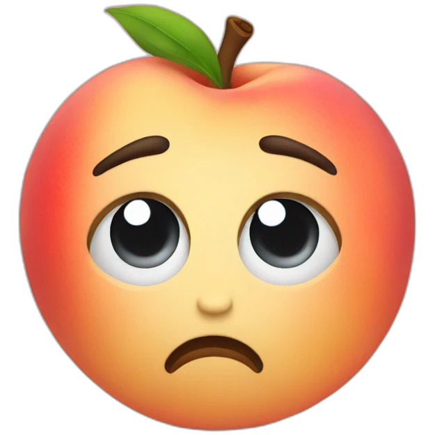 Crying peach emoji