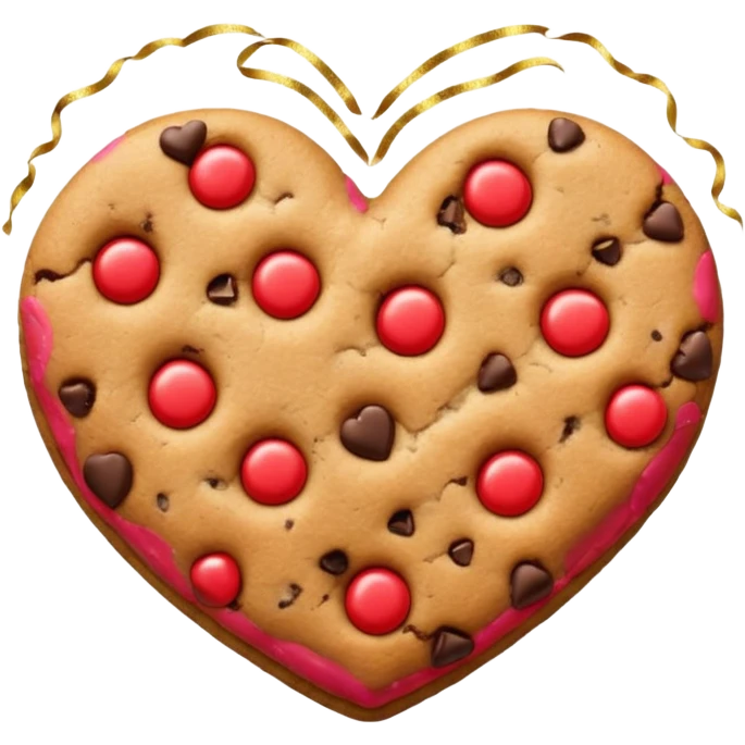 cookie heart with chips with glitter emoji