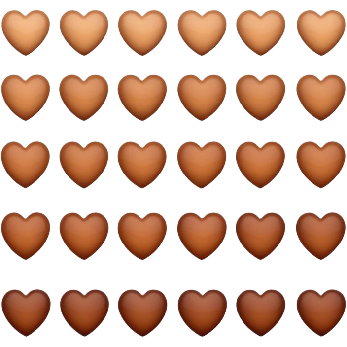 Neutral brown hearts from light to dark emoji