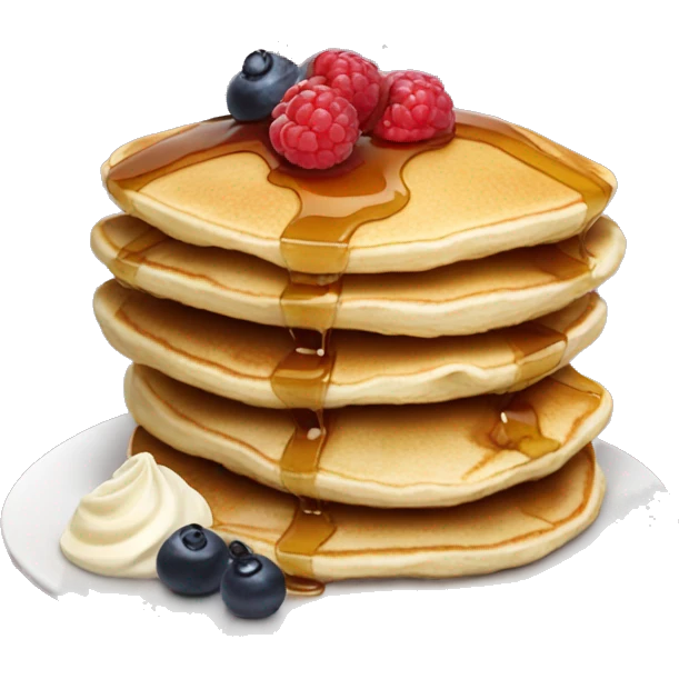 Pancakes with cream and sirup and berrys emoji