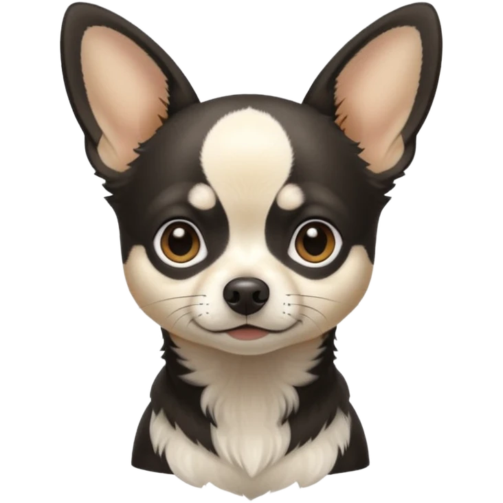 Light black chihuahua white and grey emoji