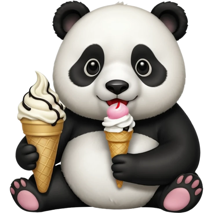 Panda eating ice cream emoji