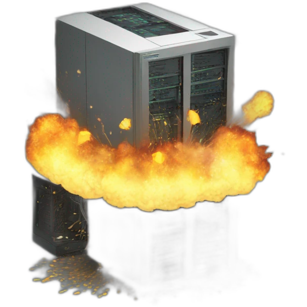 computer server exploding emoji