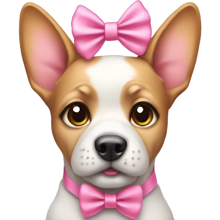Cute dog with pink bows emoji