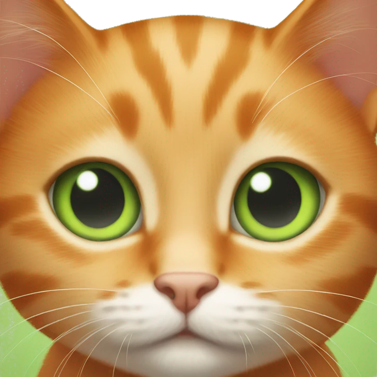 Orange cat with a green eyes baby cat emoji