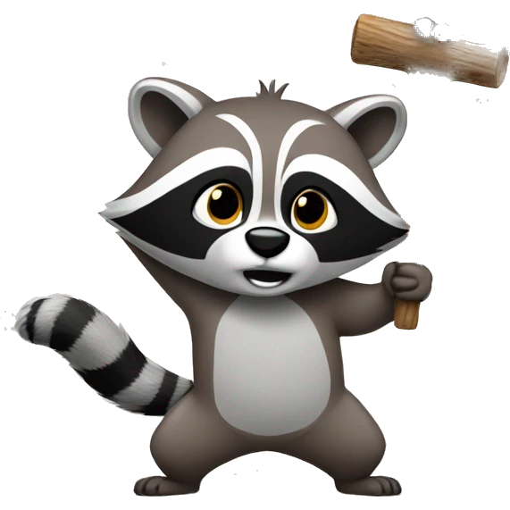 Racoon lifting wheight emoji