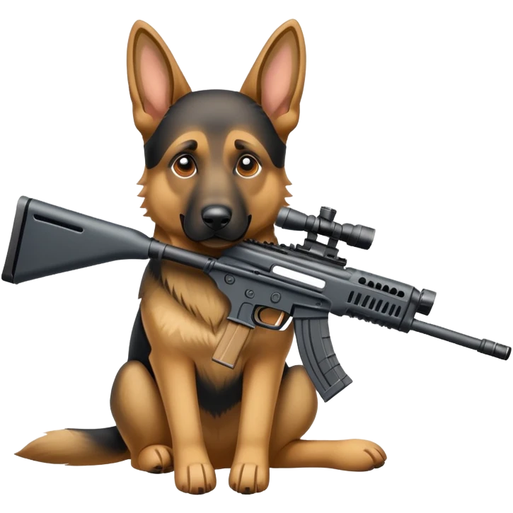 Dog with sniper  emoji