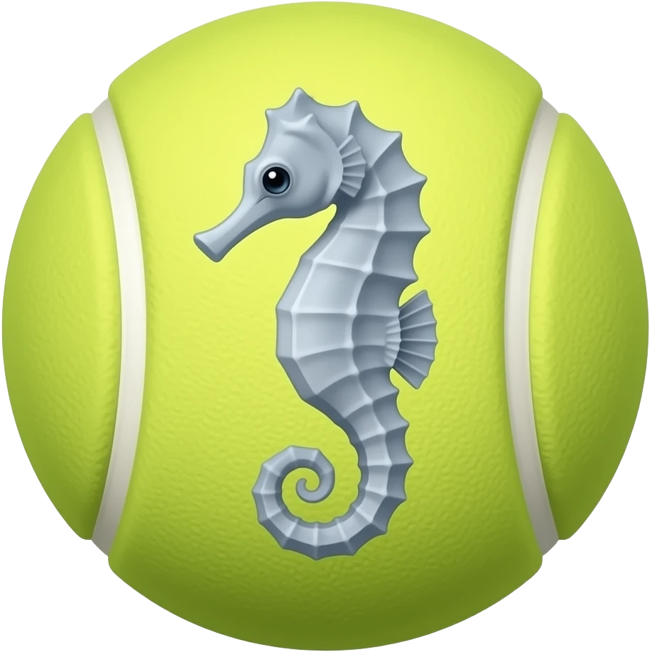 Seahorse on tennis ball emoji