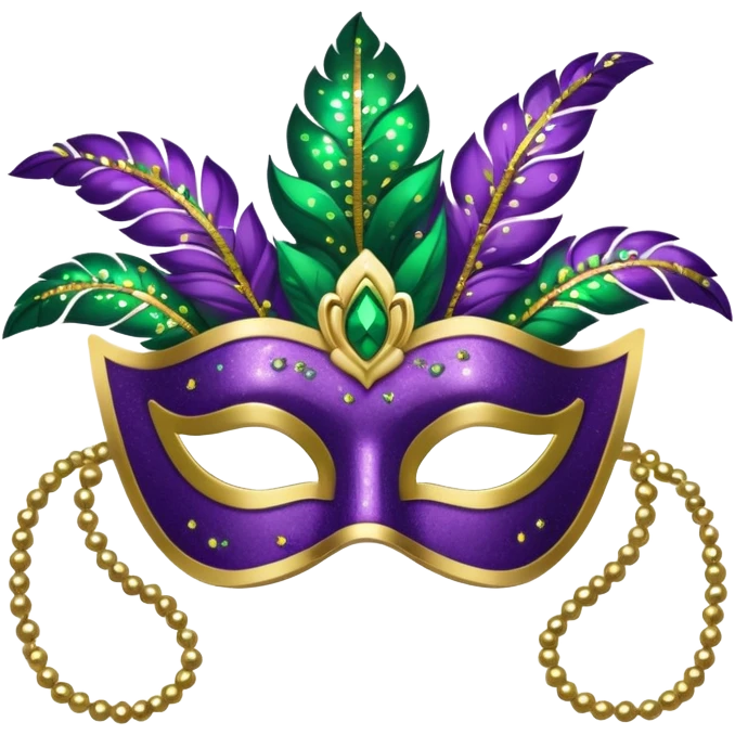 Mardi Gras headband with sequins and mask details emoji