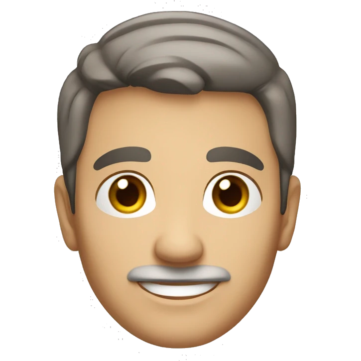 An mature Italian man with light skin, short dark brown  hair, a smiling face without moustache emoji