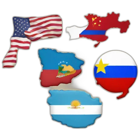 Venezuela, Italy, Panama, Argentina, and the USA emoji