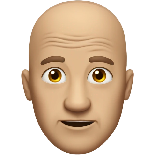 Man with bald head acting like a crazy person that looks special  emoji