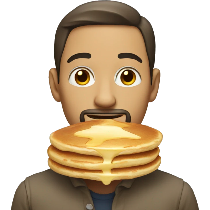 a man with a pancake face emoji