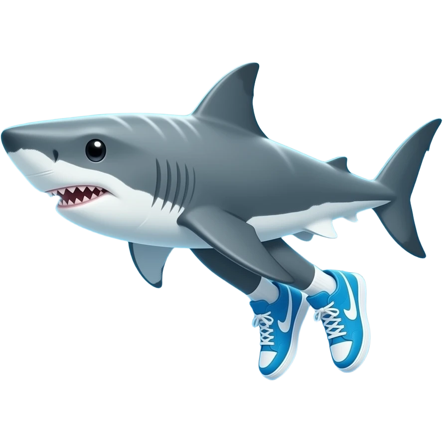 Tiburón con tenis azules emoji