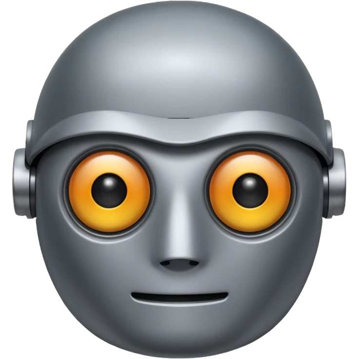 round  robot,one-eye, half body. emoji