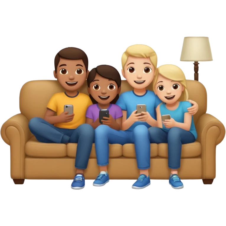 siblings sharing in a living room emoji