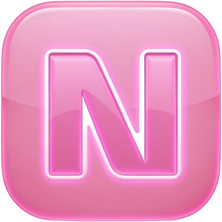 Netflix aesthetic "N" logo in pastel pink emoji
