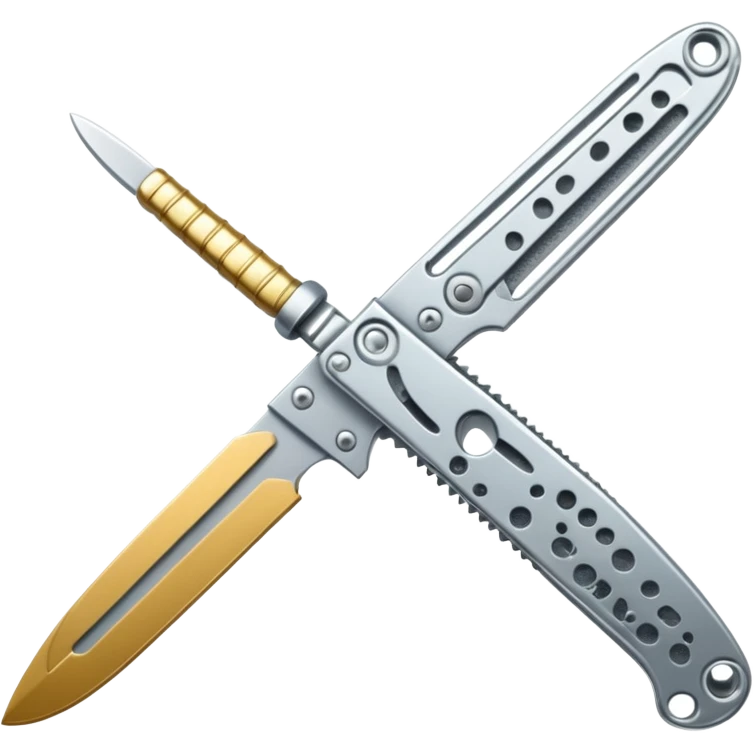 only Silver colour butterfly knife emoji